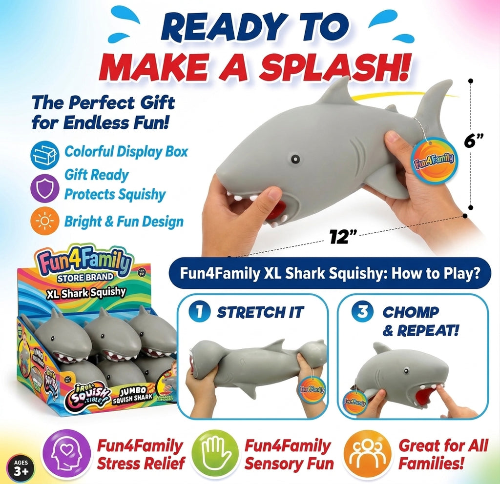 Stretchy, Squishy XL Size Shark